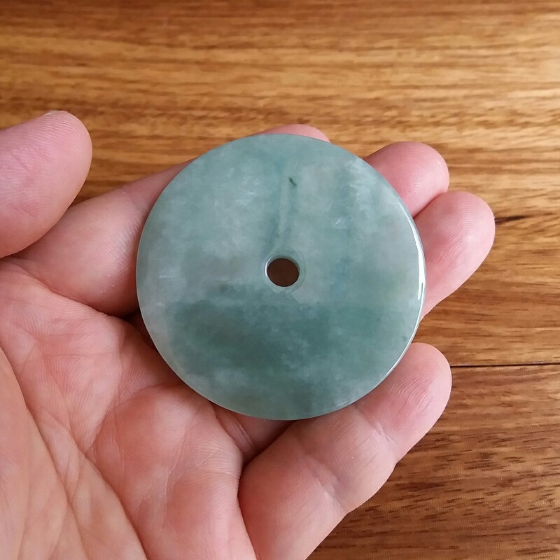 JK439 冰綠大平安扣 (方形邊 52mm直徑)