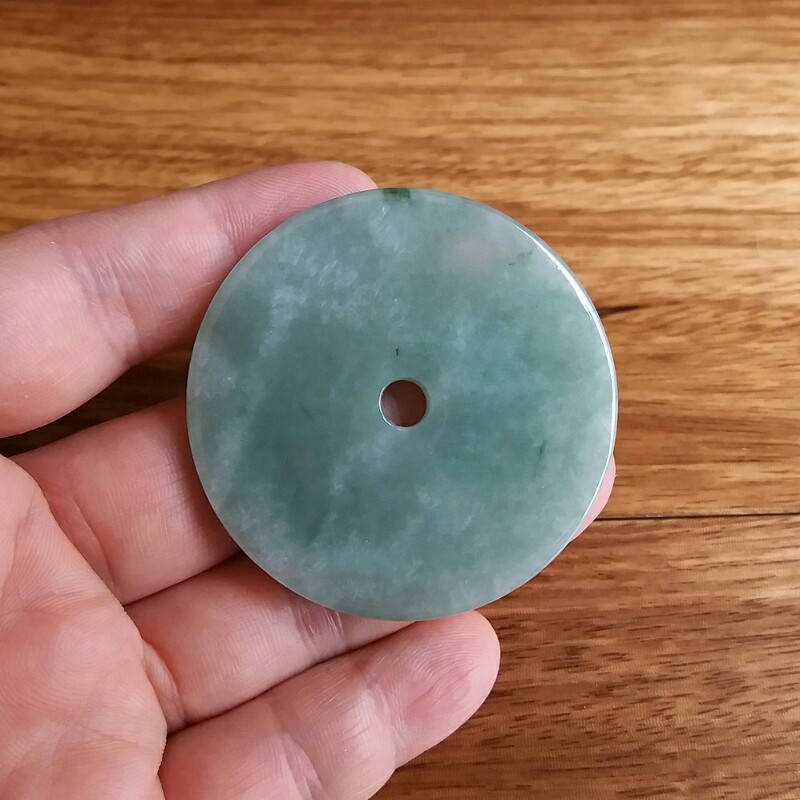 冰綠大平安扣(方形邊) (52mm直徑), 天然翡翠A玉, 緬甸玉, Jade, Jadeite