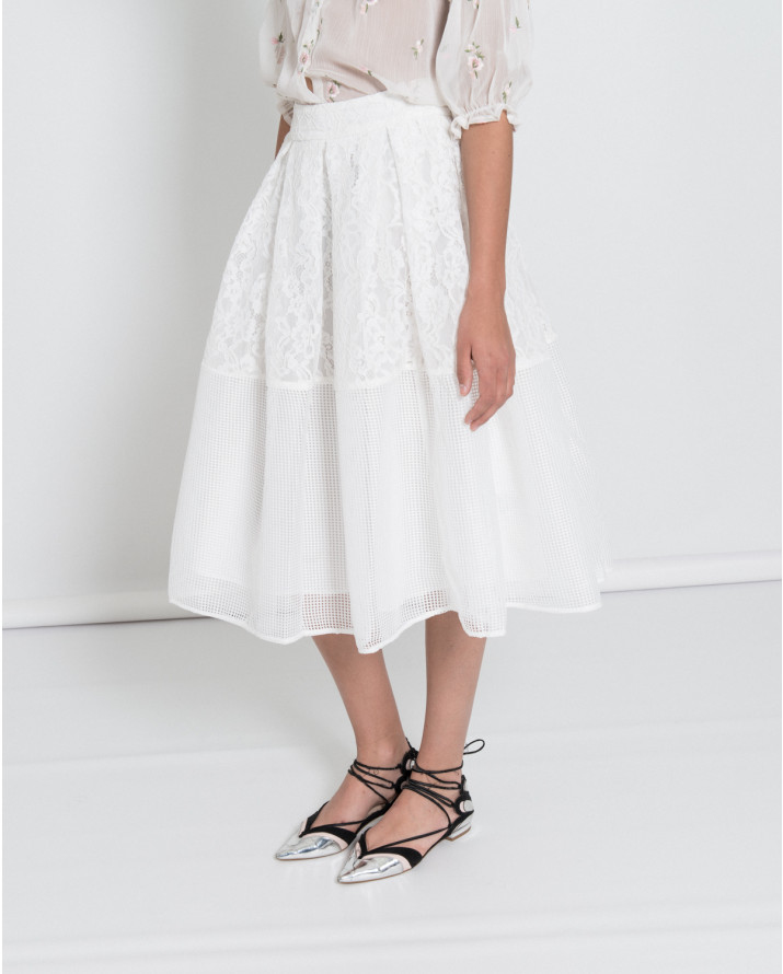 【silvian-heach】蕾絲拼接硬紗蓬裙