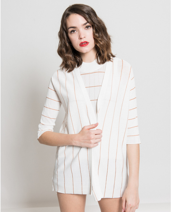 【silvian-heach】細線條五分袖罩衫