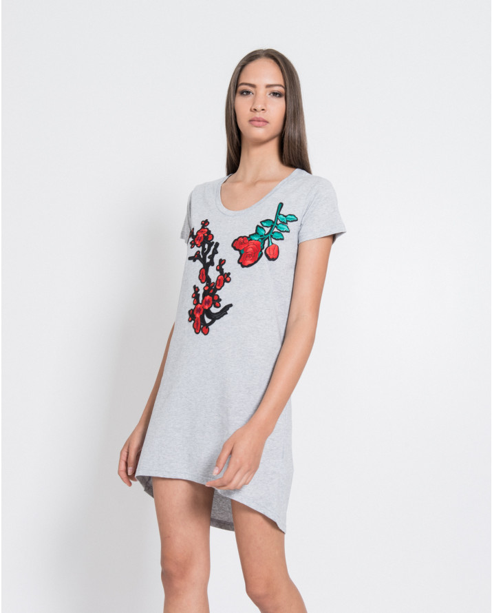 【silvian-heach】繡花拼貼短袖長板T恤