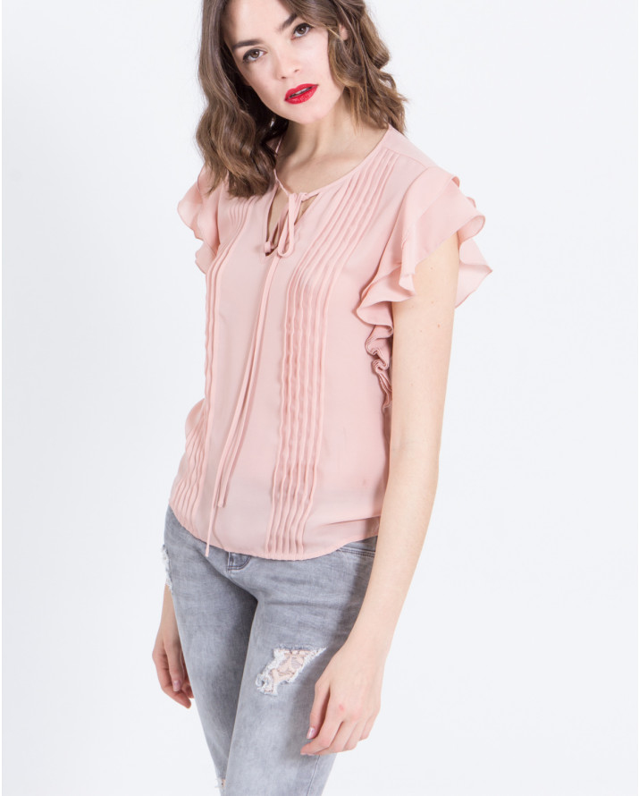 【silvian-heach】抓縐荷葉袖背心