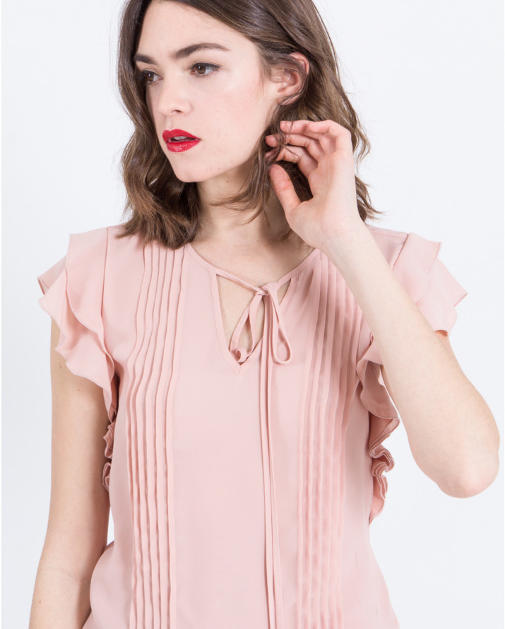 【silvian-heach】抓縐荷葉袖背心