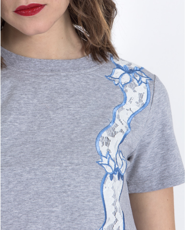 【silvian-heach】蕾絲飾短袖T恤