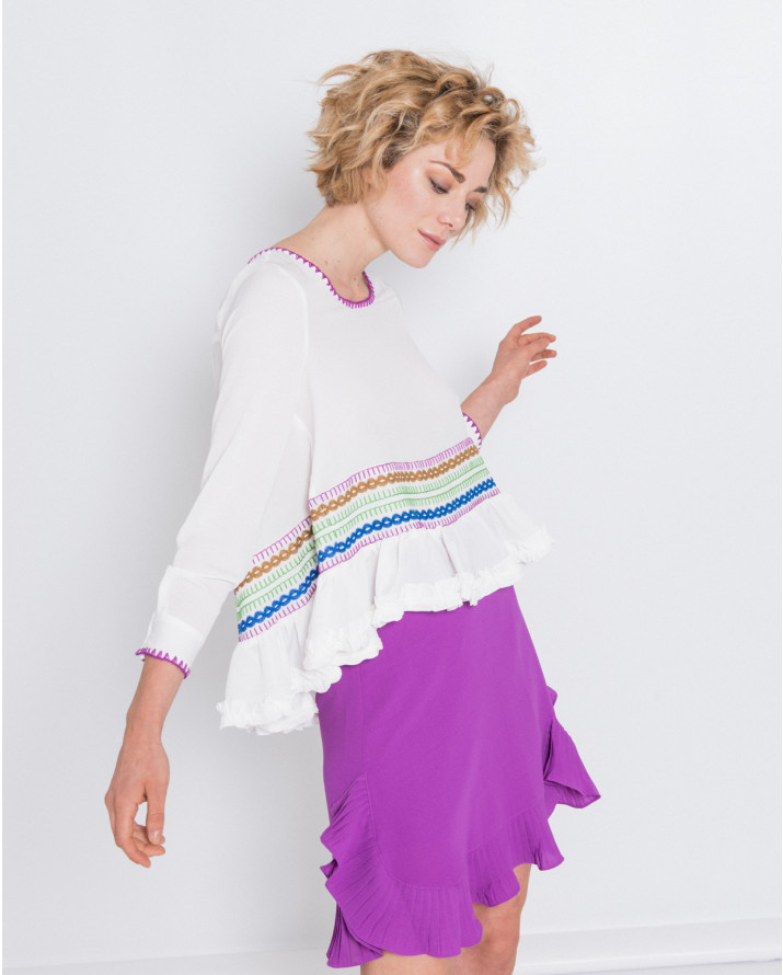 【silvian-heach】荷葉下擺長袖上衣