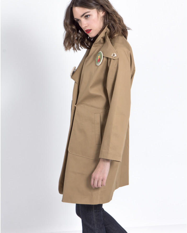 【silvian-heach】徽章雙排釦風衣