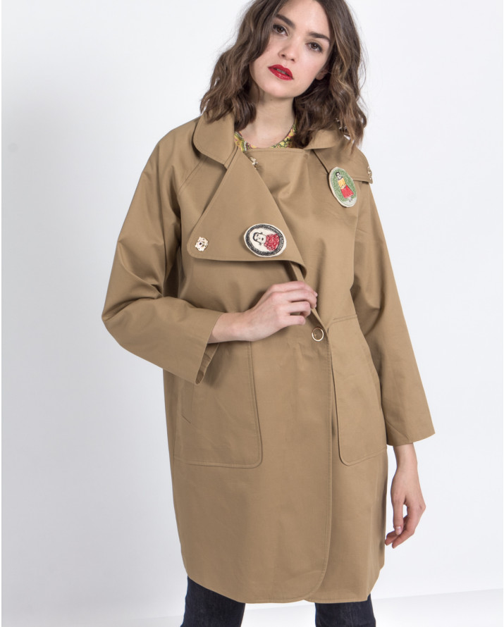 【silvian-heach】徽章雙排釦風衣