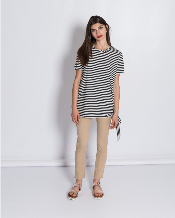 【silvian-heach】條紋短袖中長版T恤