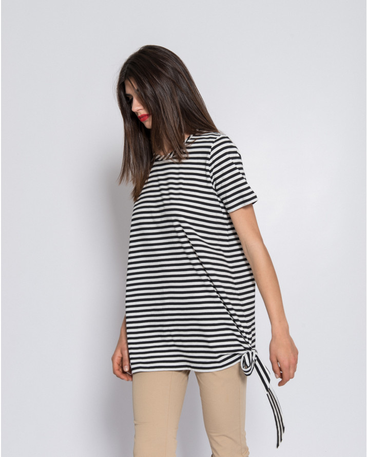 【silvian-heach】條紋短袖中長版T恤