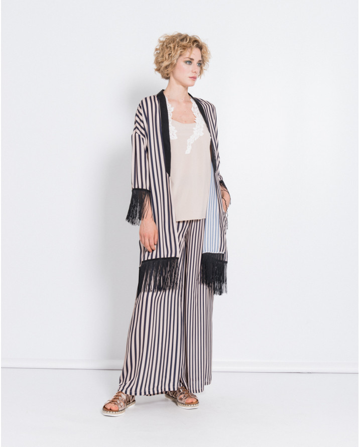 【silvian-heach】條紋浴衣外套