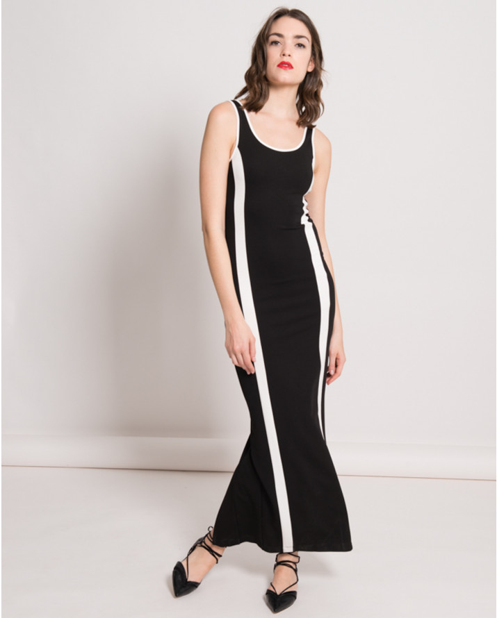 【silvian-heach】斜邊直條背心長洋裝