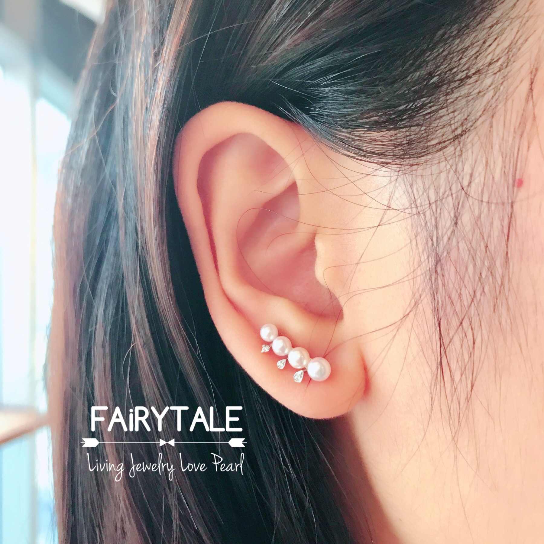 18K金日本阿古屋鑽石耳飾