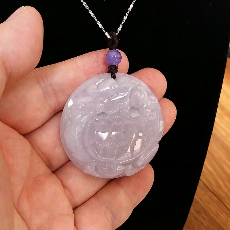 J441 冰糯紫龍龜吊墜 (45mm直徑)