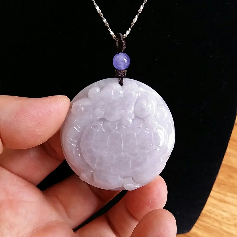 J441 冰糯紫龍龜吊墜 (45mm直徑)