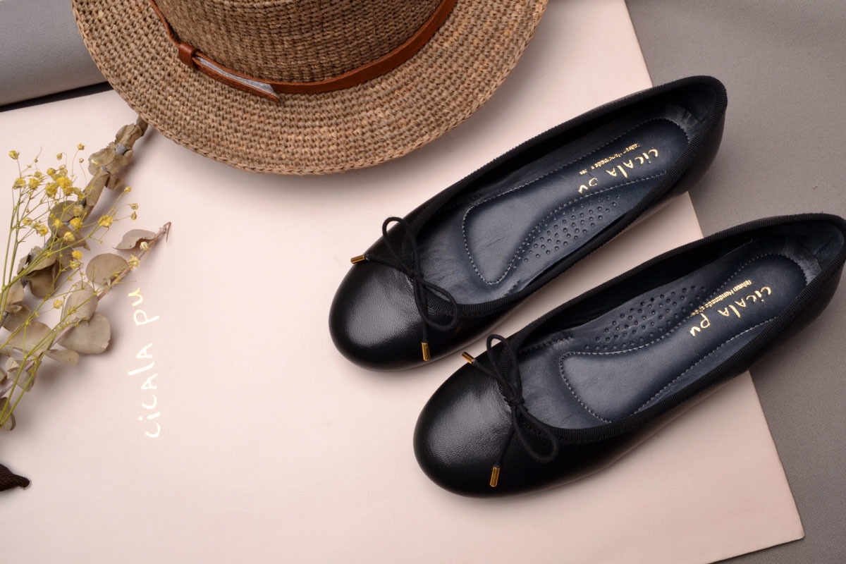 15606 經典黑色 手工娃娃鞋