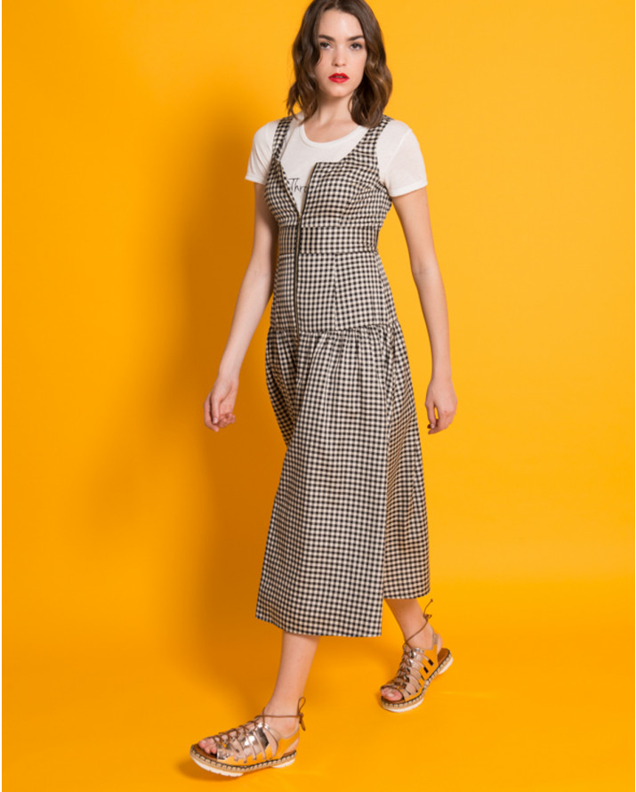 【silvian-heach】細格背心長洋裝