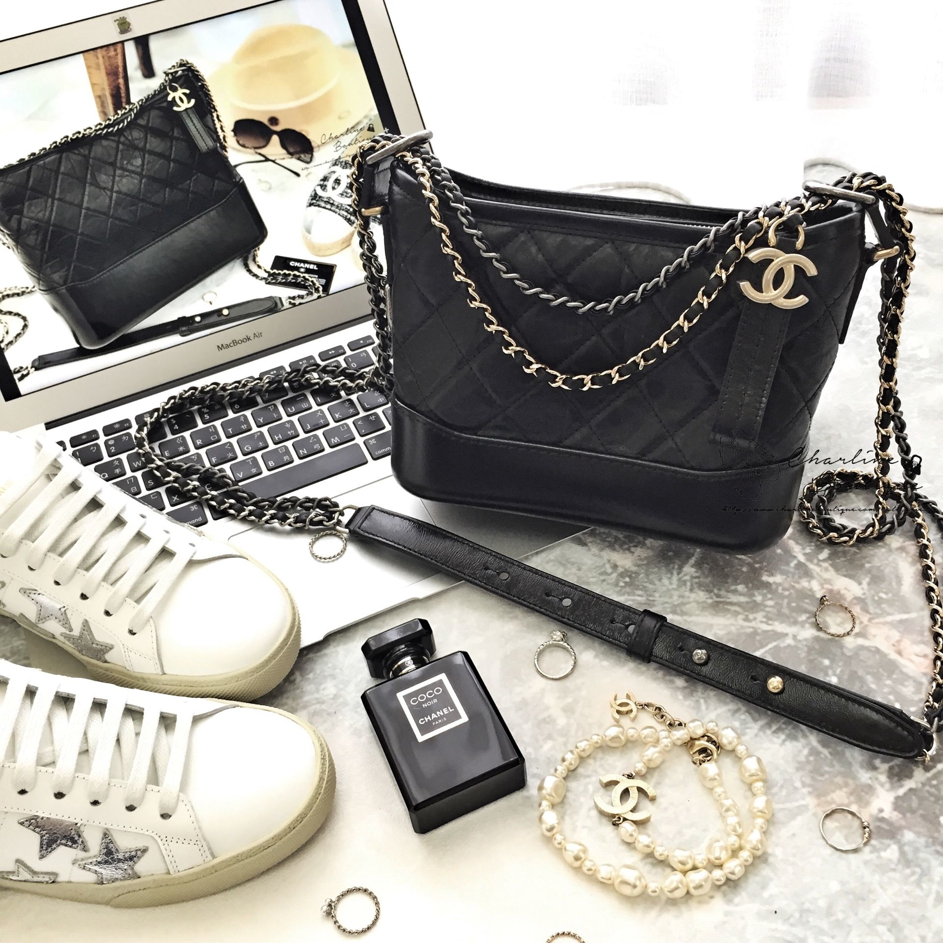Chanel Gabrielle Small Hobo Bag 黑色金銀鍊拼接小型鍊帶手袋-Charline Boutique 精品代購