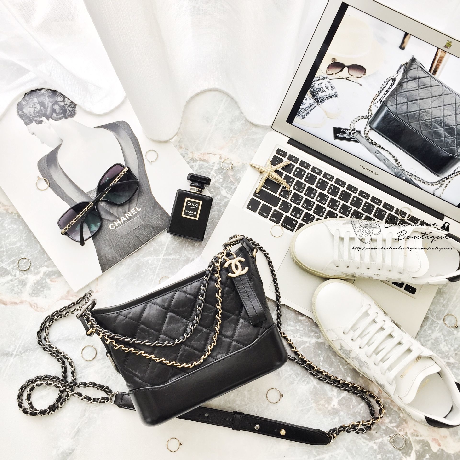 Chanel Gabrielle Small Hobo Bag 黑色金銀鍊拼接小型鍊帶手袋-Charline Boutique 精品代購