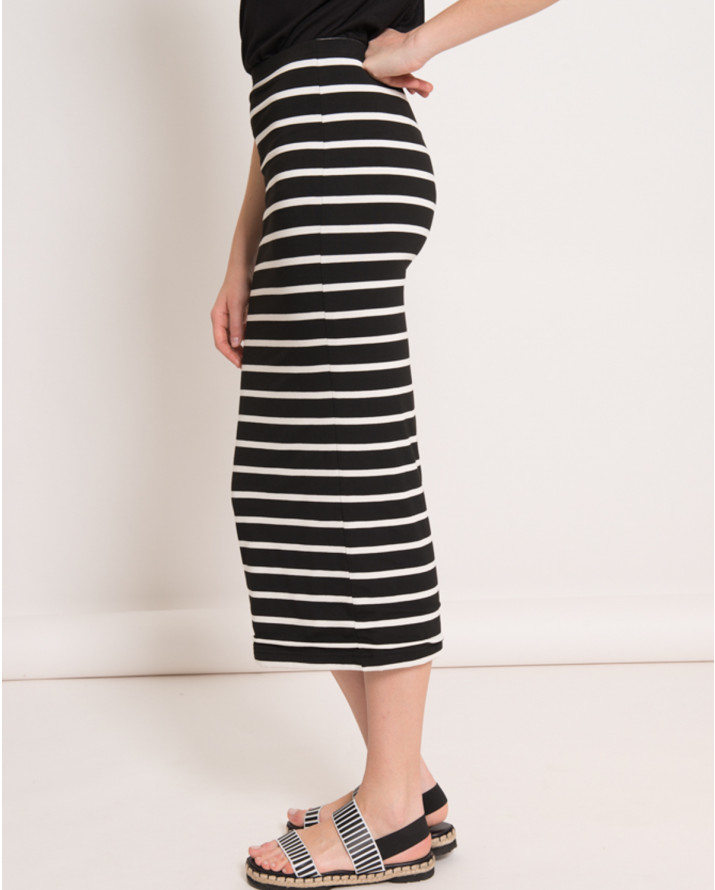 【silvian-heach】橫條八分窄裙