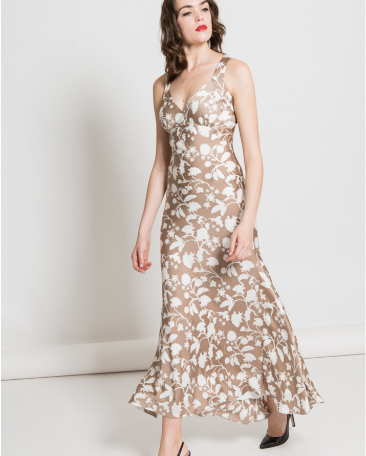 【silvian-heach】花草剪影V領長洋裝