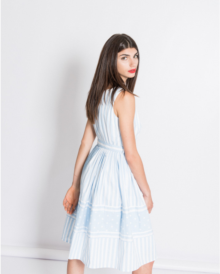 【silvian-heach】淺藍條紋無袖洋裝