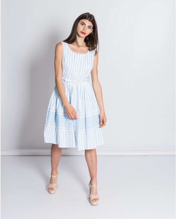 【silvian-heach】淺藍條紋無袖洋裝