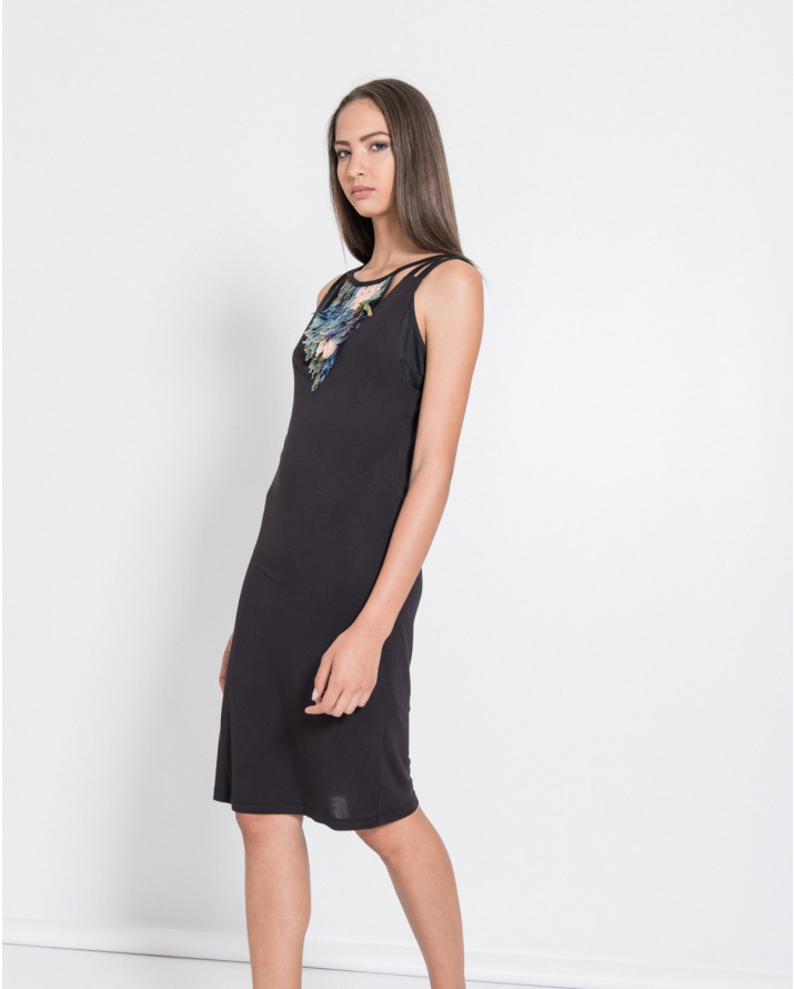 【silvian-heach】民族風倒三角亮片交叉露被兩件式洋裝