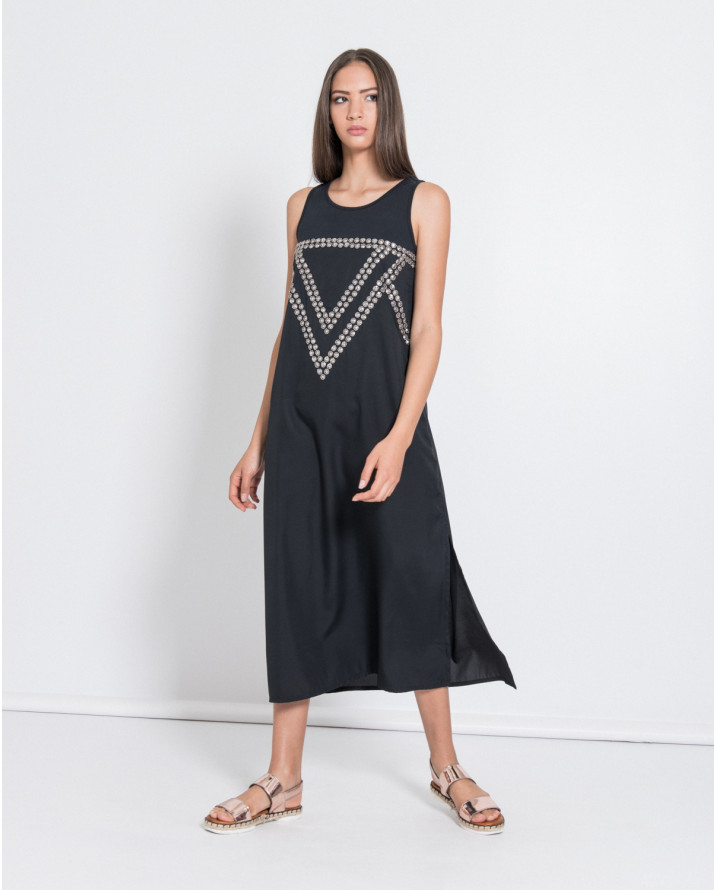 【silvian-heach】民族風倒三角飾釘無袖洋裝