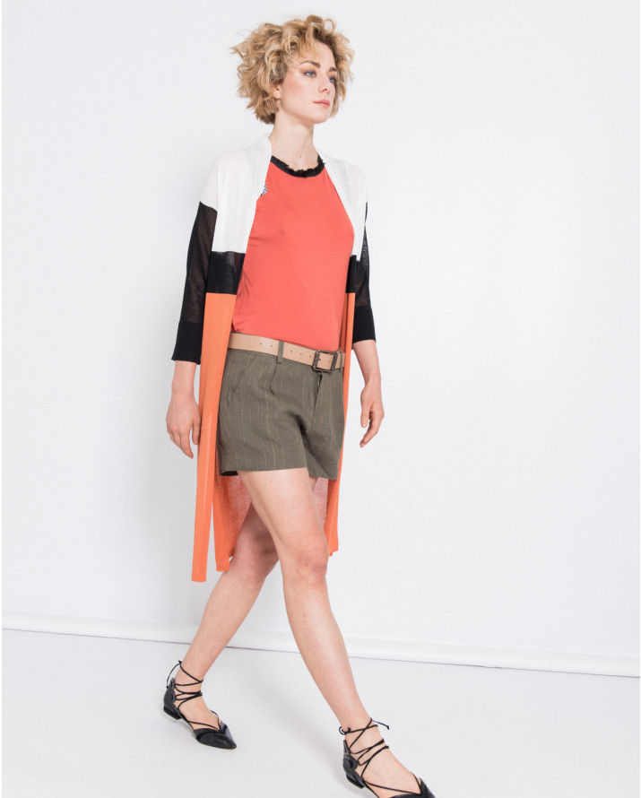 【silvian-heach】三色塊長袖針織外套