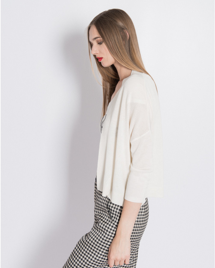 【silvian-heach】七分袖針織短開襟衫