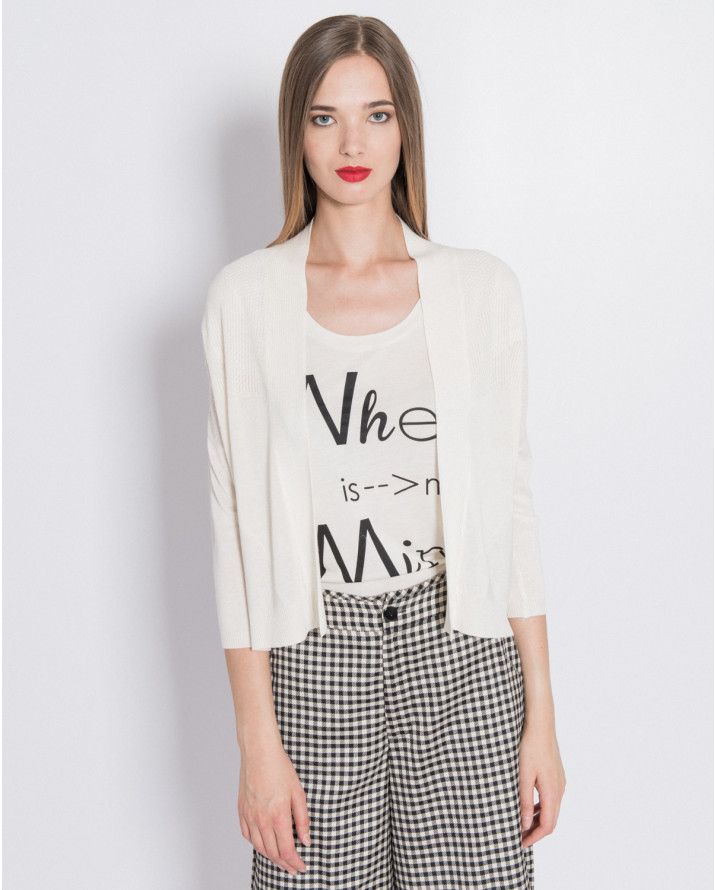 【silvian-heach】七分袖針織短開襟衫