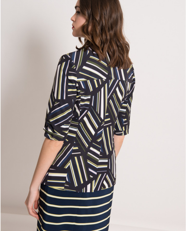 【silvian-heach】交錯直紋五分袖西裝外套