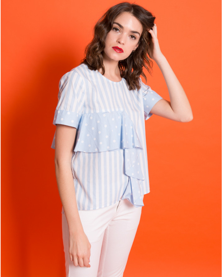 【silvian-heach】幾何荷葉飾上衣