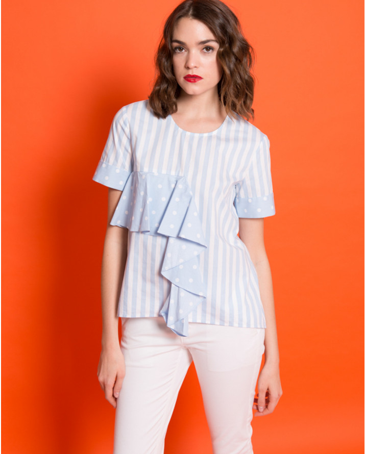 【silvian-heach】幾何荷葉飾上衣