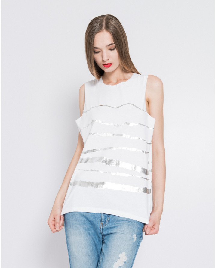 【silvian-heach】銀色海浪背心T恤