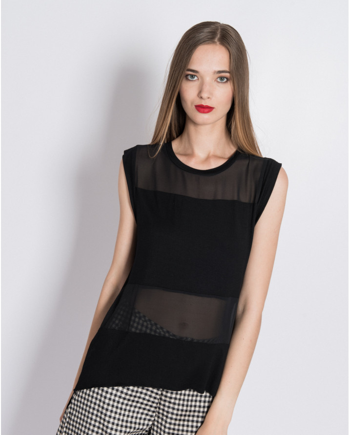 【silvian-heach】拼接透視背心