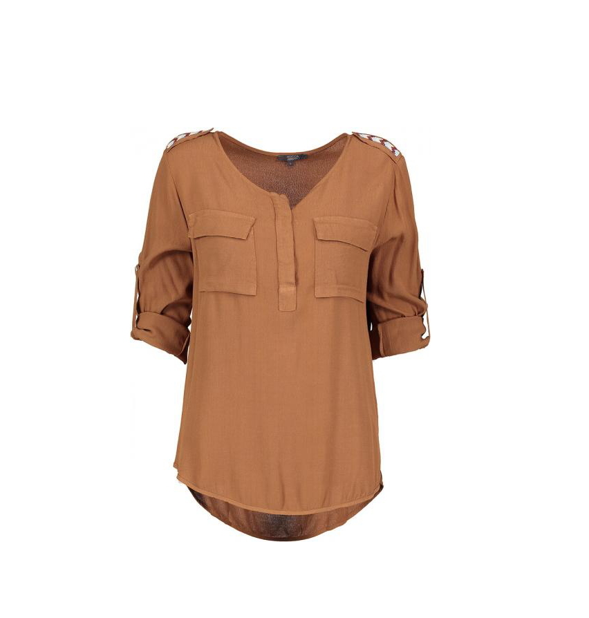 【KOCCA】胸前雙口袋薄長衫