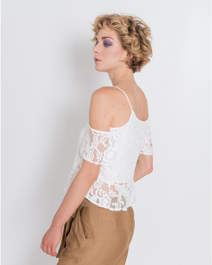 【silvian-heach】蕾絲細肩肩部挖空上衣