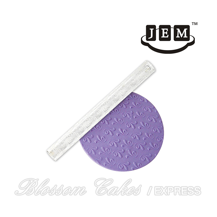 JEM Scroll Roller Textured Rolling Pin, Short 7.5"
