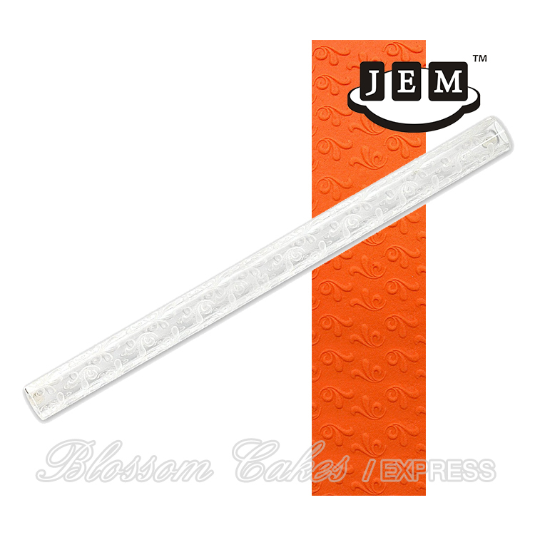 JEM Scroll Roller Textured Rolling Pin, Long 15.5"