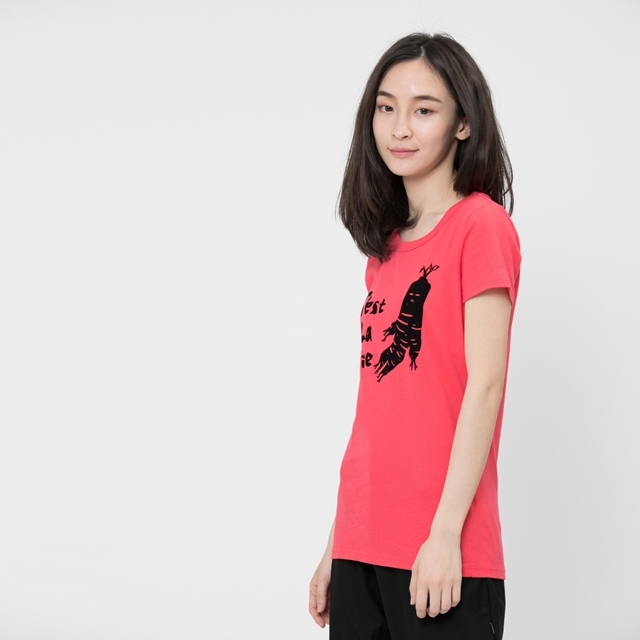 這就是人生 短袖 蜜桃棉 女T 桃紅色