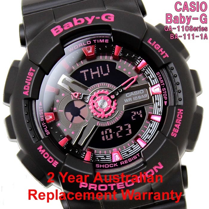 Buy Casio Baby-G BA-111-1A Black x Pink Watch