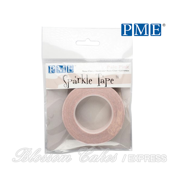 PME Sparkle Tape - Pale Pink w/ Silver Sparkle