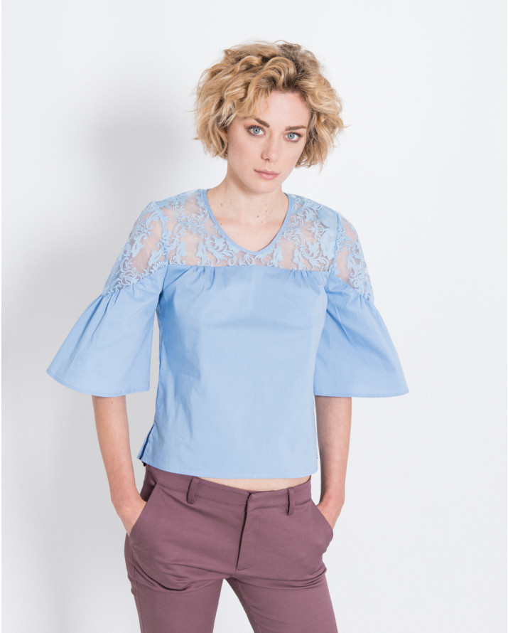 【silvian-heach】蕾絲拼接廣袖上衣