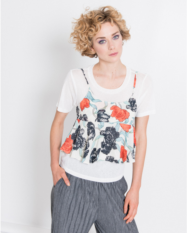 【silvian-heach】兩件式罌粟花紋背心上衣