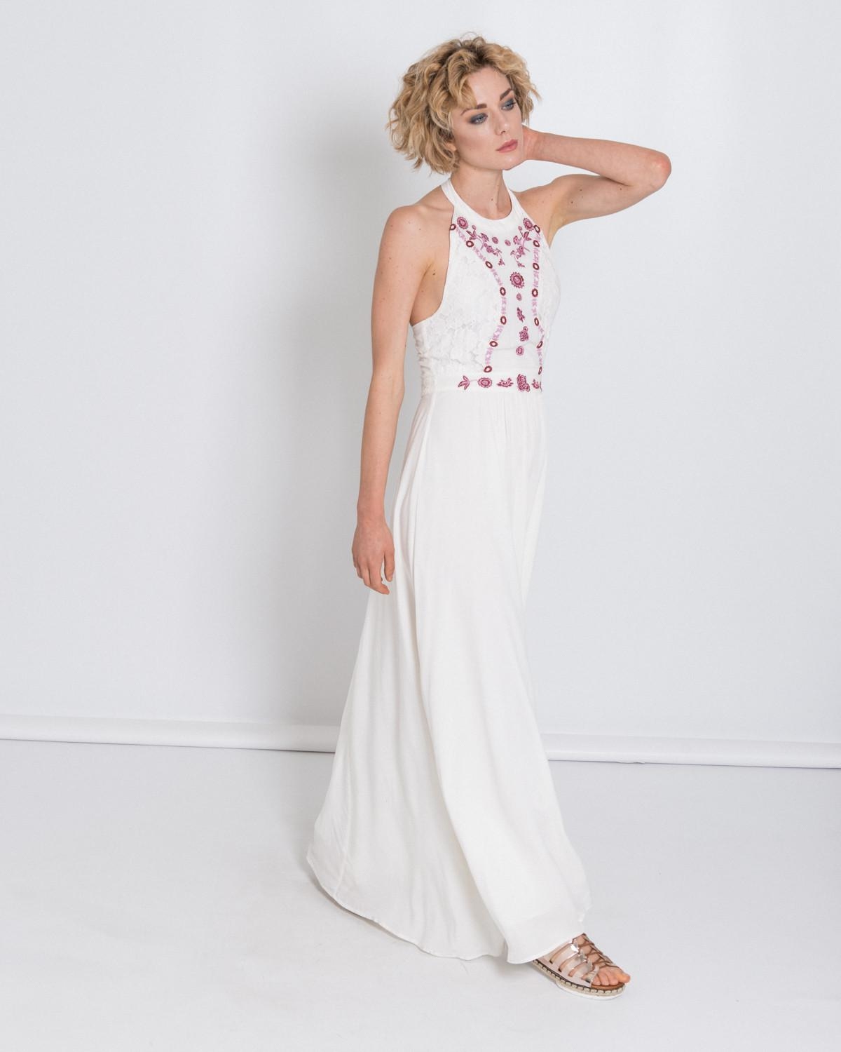 【silvian-heach】刺繡削肩長洋裝