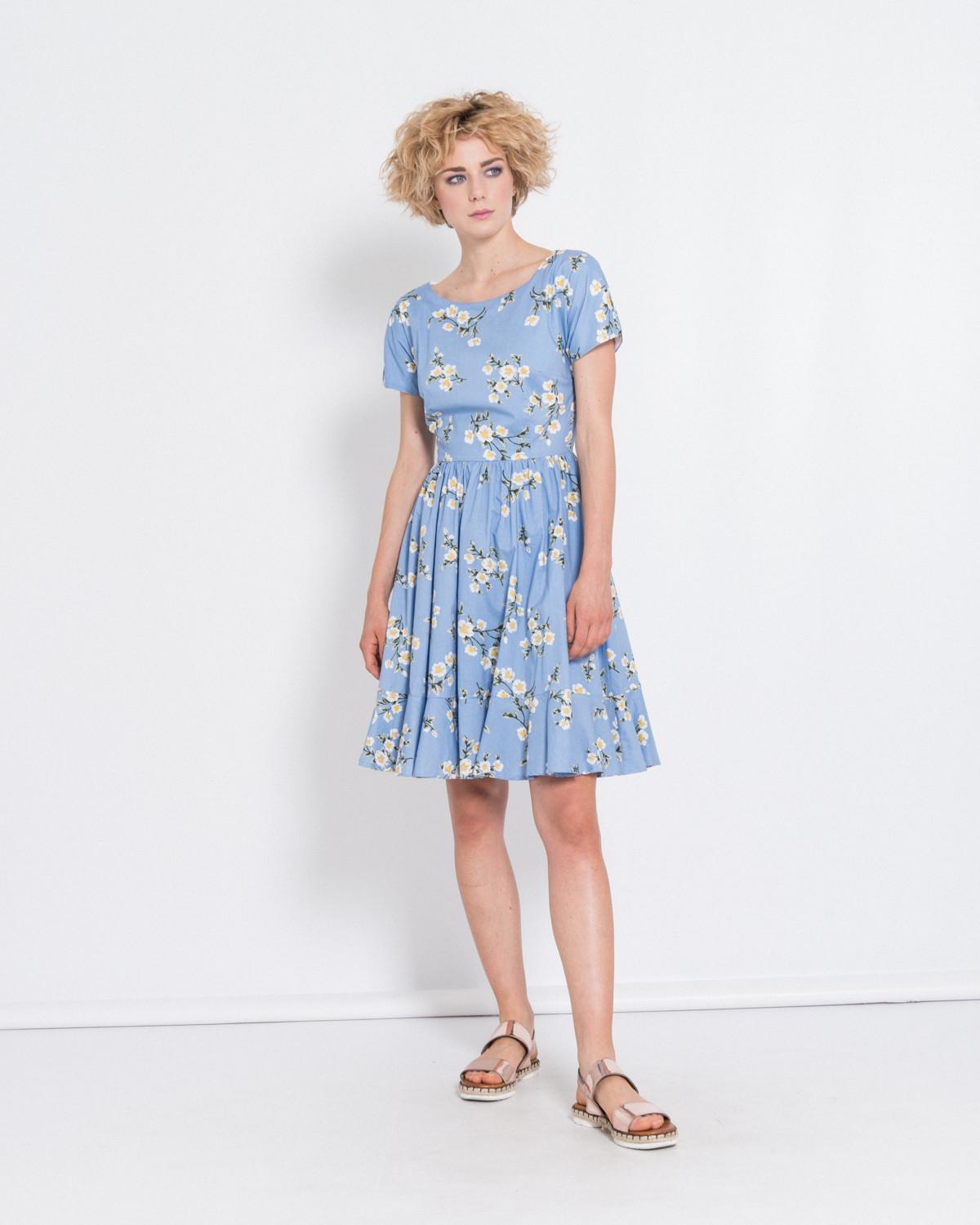 【silvian-heach】藍色花園短袖洋裝