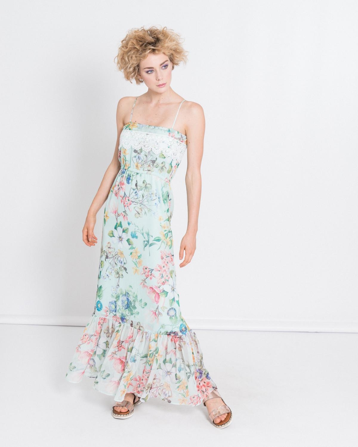 【silvian-heach】春日花卉細肩長洋裝