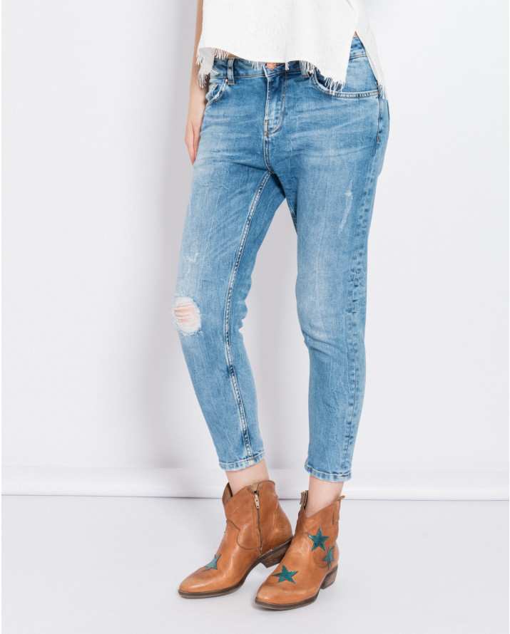 【silvian-heach】小刷破七分牛仔褲