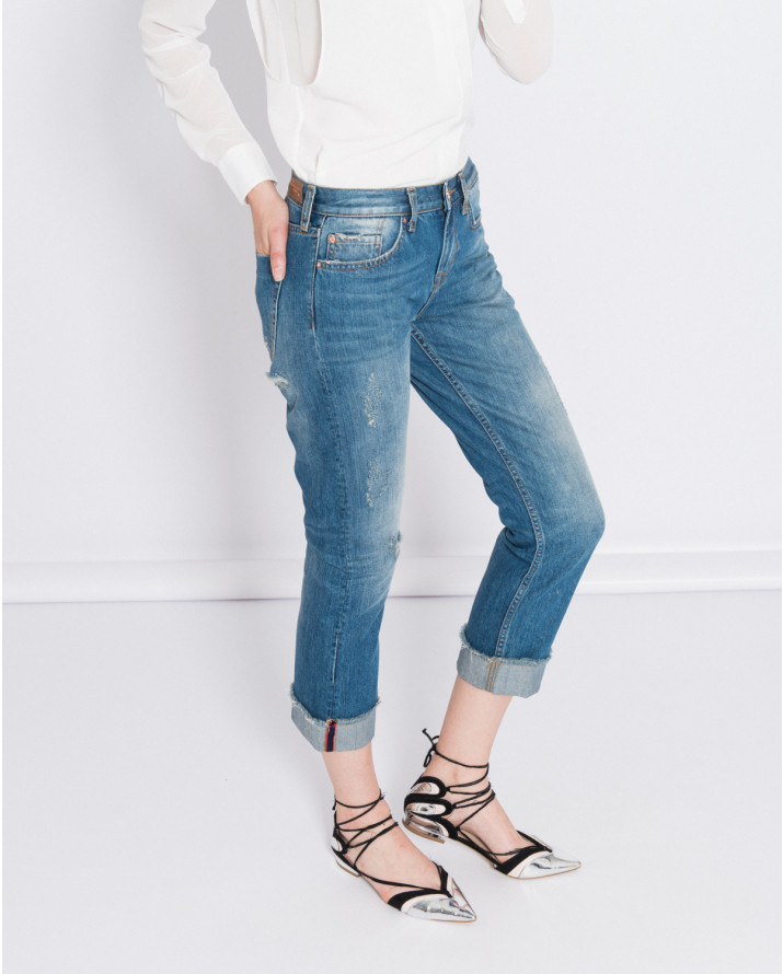 【silvian-heach】反摺七分牛仔褲